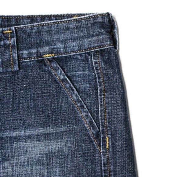 7 For All Mankind Dark Denim Cut Off Jean Shorts - Picture 2 of 5